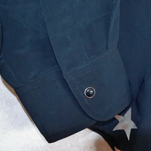 NWT Wrangler Western Shirts Snap Down Long Sleeve Black/Silver Men’s Size Small - Picture 11 of 11